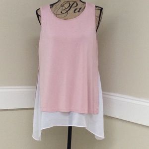 WORTHINGTON DUSTY ROSE SHELL OVER SHEER LINING   L